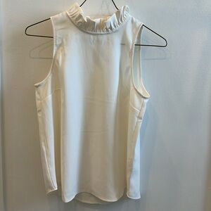 J Crew high neck white sleeveless blouse